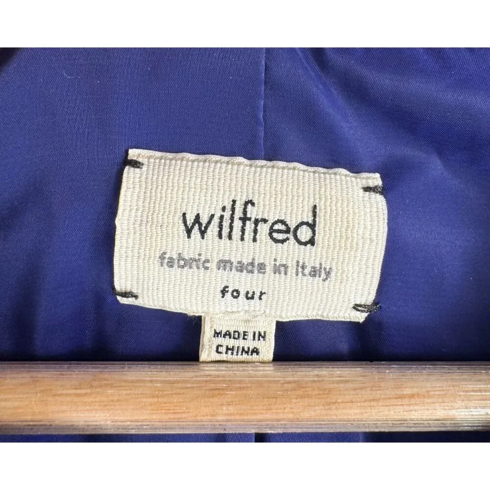 Wilfred Festin knit open front blazer blue career wool blend 90s‎ SZ 4
